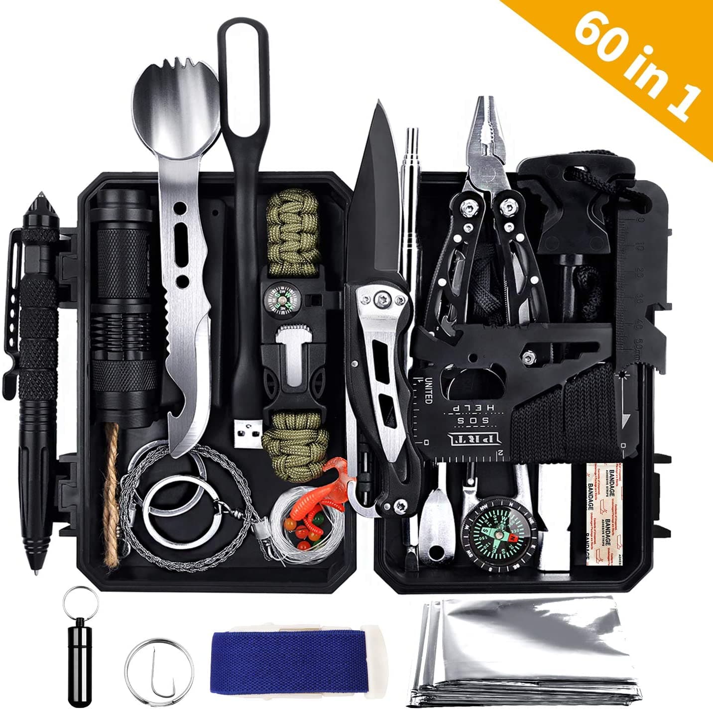 CIVIC SHIELD Inc  Outdoor 60 in 1 Emergency Survival Kit